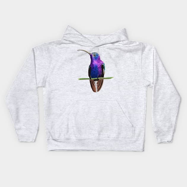 Violet Saberwing Watercolor and Ink Kids Hoodie by julyperson